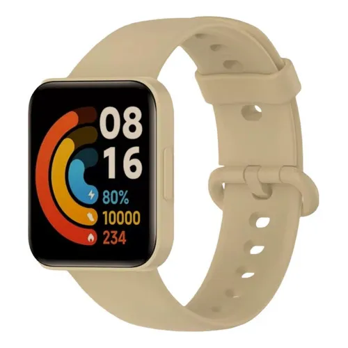 Pulseira Silicone Borracha Para Xiaomi Redmi Mi Watch 2 Lite Cor Bege