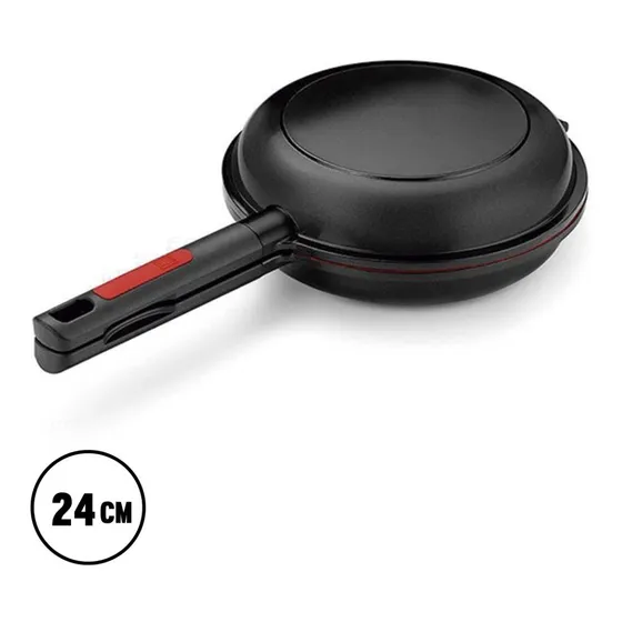 Sartén Doble Para Tortillas Bra Inducción Antiadherente Color Negro