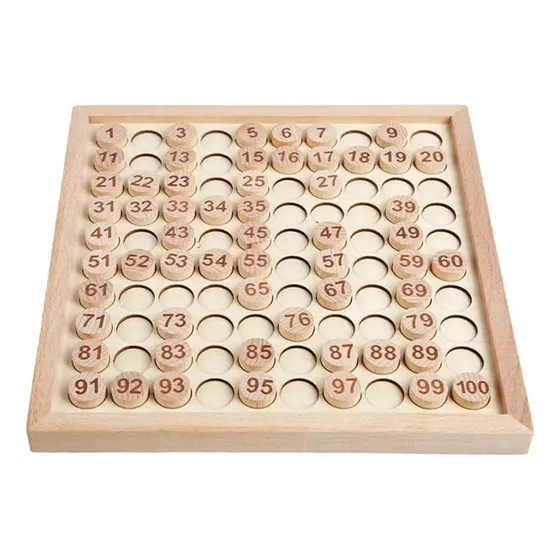 Números Del 1 Al 100 Tablero Madera Para Aprender Juguetes