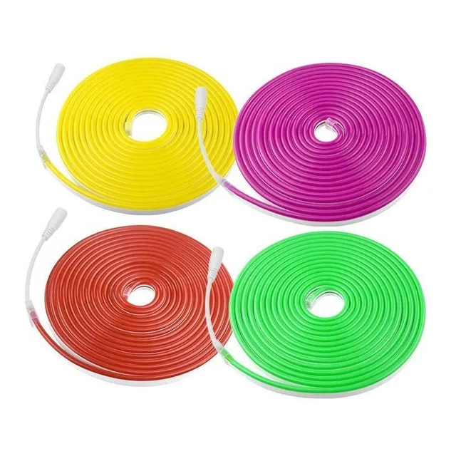 Cinta Tira Led Neon Rollo 5 Mts. Flexible 12v Auto Colores 