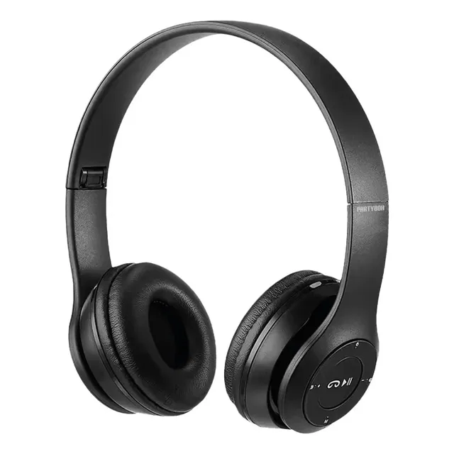 Audífonos Inalámbricos Bluetooth De Diadema Party Box Pb-h66 Negro