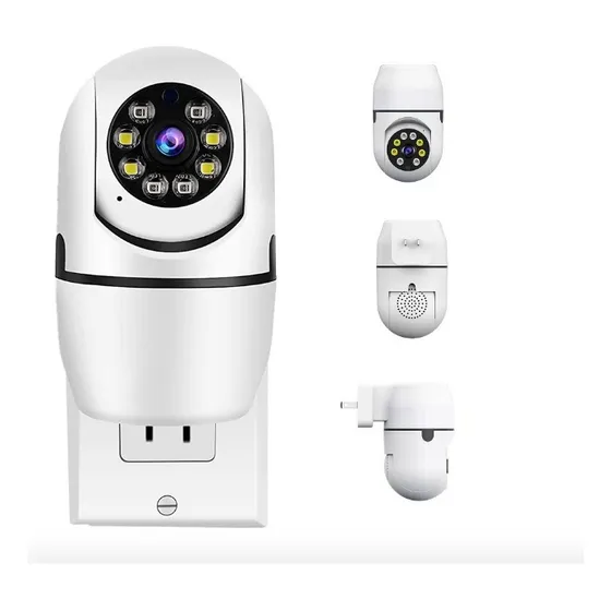Camara De Seguridad Giratoria Se Conecta A Pared Enchufe