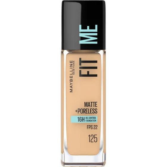 Base Líquida Maybelline Fit Me Matte + Poreless Fps 22 30ml Tono 125 Nude beige