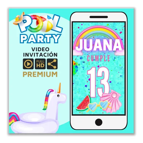 Video Invitación Animada Pool Party (con Foto)