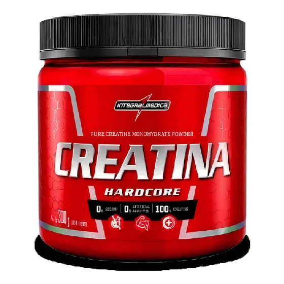 Creatina Monohidratada Pura Integralmédica Reload Hardcore 300g Sabor Sem Sabor Po