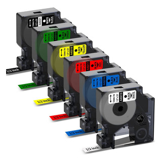 Cinta Dymo D1 Compatible Plastica-12mm X 7m-varios/colores Cinta Dymo D1 Compatible Plastica-12mm X 7m-varios/colores