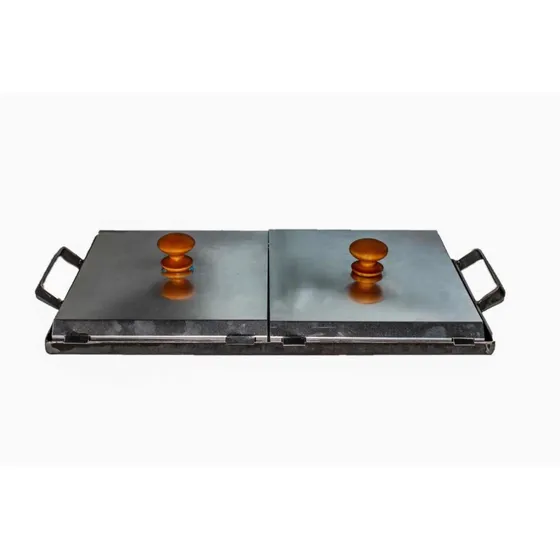 Plancha Chivetera Para Dos Hornallas Con Tapas, Hierro 3mm
