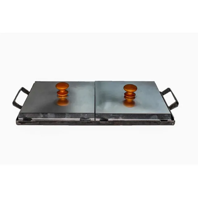 Plancha Chivetera Para Dos Hornallas Con Tapas, Hierro 3mm