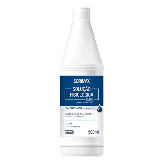 Soro Fisiológico Cloreto De Sódio 500ml 0,9% Sorimax