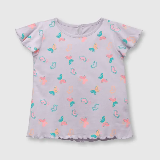 Polo De Bebé Niña Mariposas Violeta Colloky