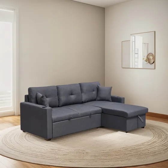 Sofá Cama Con Baúl Almohadones Posa Vasos Oferta Tienda Max