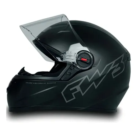 Capacete Masculino Moto Fw3 Gt Classic Narigueira Forro Cor PRETO CLASSIC Desenho GT5 Tamanho do capacete 56