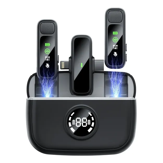 Micrófono Lavalier Inalámbrico Solapa Para iPhone/pc/android