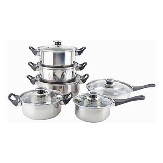 Kit Batería De Cocina Sartenes Y Ollas Con Tapa 12 Piezas Kit Batería De Cocina Sartenes Y Ollas Con Tapa 12 Piezas