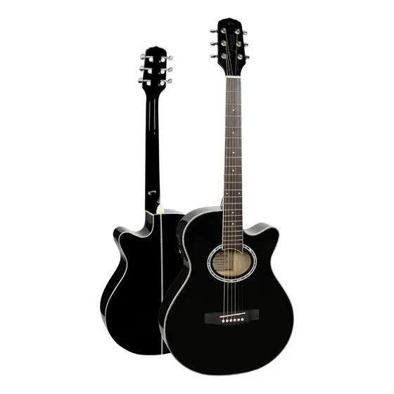Violão eletroacústica Giannini Performance GSF-1D CEQ para destros black verniz brilhante