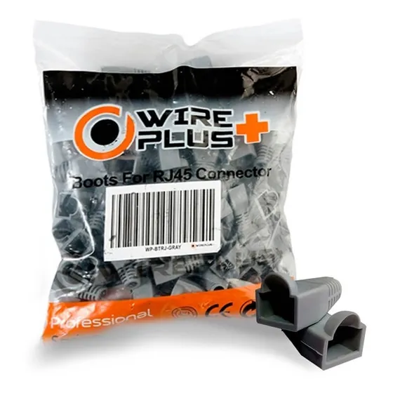 Bota Para Conectores Rj45 Cable Utp Internet Negro Bolsa 100