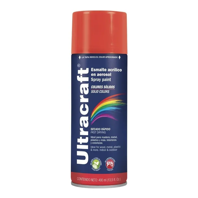 Pintura En Spray Color Rojo Brillante - Ultracraft 400ml