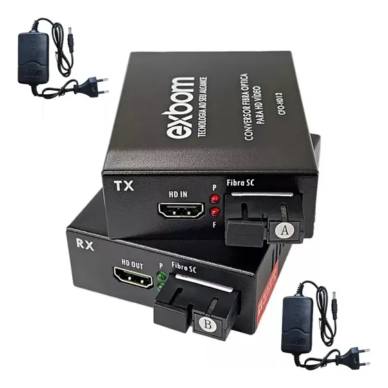 Extensor Conversor Hdmi Via Fibra Optica 20km 1080p Com Nf