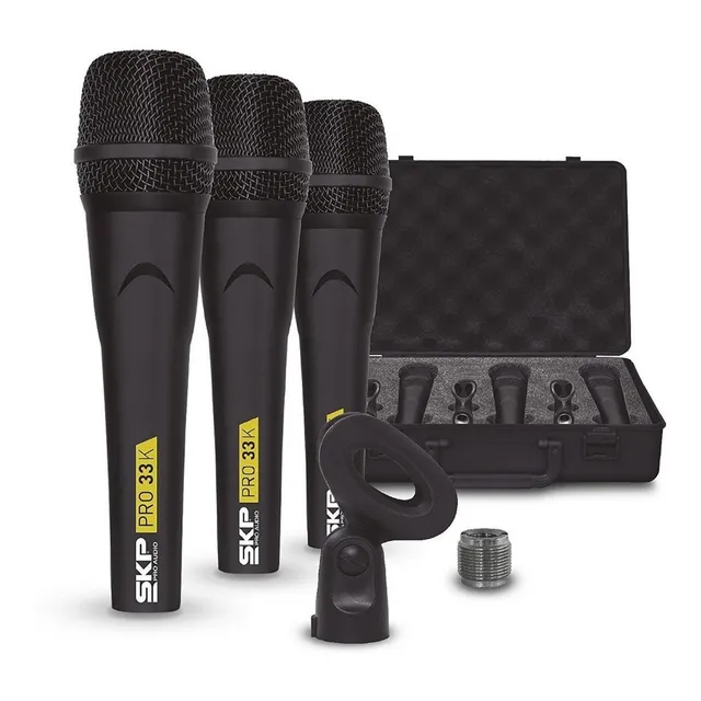 Microfones Skp Pro Audio Pro-33k Dinâmico Cardioide Cor Pret