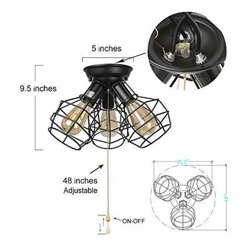 Luz Techo Para Dormitorio 14.2 Ancho 10 Largo Color Negro