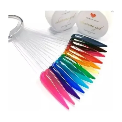 Muestrario De 50 Uñetas Para Practicar Manicure Color Stiletto Transparente