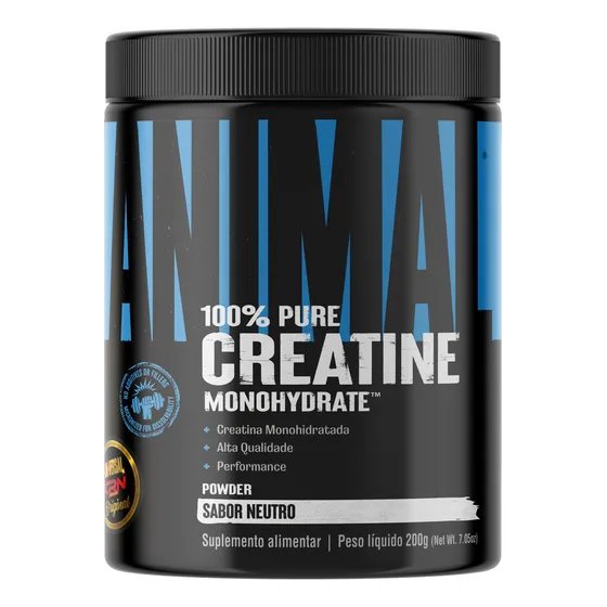 Suplementos em Pó Creatina Linha Animal 100% Pura 200g Universal Nutrition Without flavor