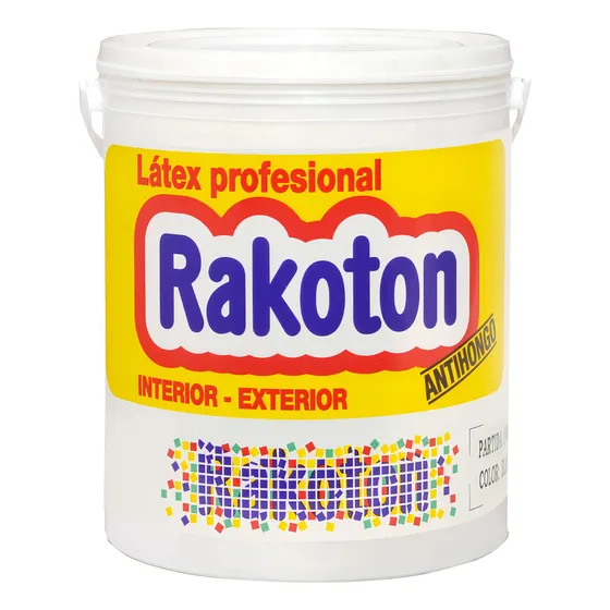 Pintura Latex Interior Exterior Profesional Rakotón 4 L Color Blanco
