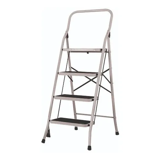 Escalera Plegable 4 Peldaños Antiderrapante Adir 10534 Color Blanco