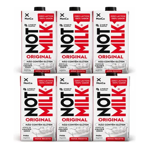 6x Leite Vegetal 0 Lactose Not Milk Sabor Chocolate | MercadoLivre