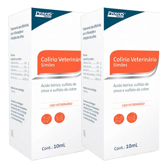 Colirio Veterinario Provet Simoes - 10ml - 2 Unidades
