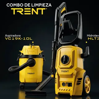 Combo Hidrolavadora Aspiradora Electrica Alta presion Trent HLT307 + VC19K Amarillo 50hz