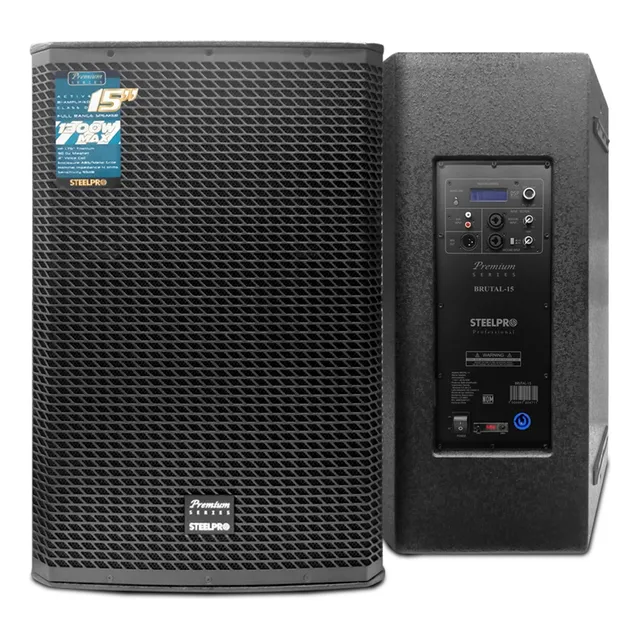 Bafle Steelpro Bluetooth Bi-amplificado Profesional 15 Dsp Color Negro