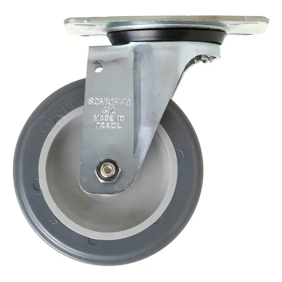 Rodinha/rodízio Giratório C/ Placa Cinza Schioppa 614 125kg