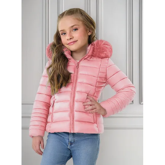 Jaqueta Casaco Infantil Menina Puffer Pelinho Trick Nick