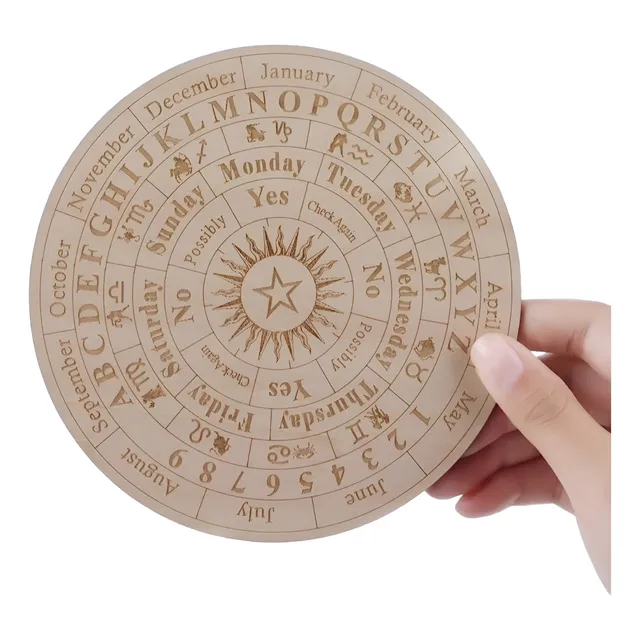 Tabla Péndulo, Tablero Adivinación De Madera Tallada 10 Cm