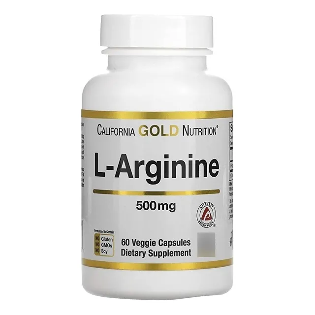 L-Arginina Ajipure, 500 mg, 60 cápsulas, sabor California Gold Nutrition, sin sabor