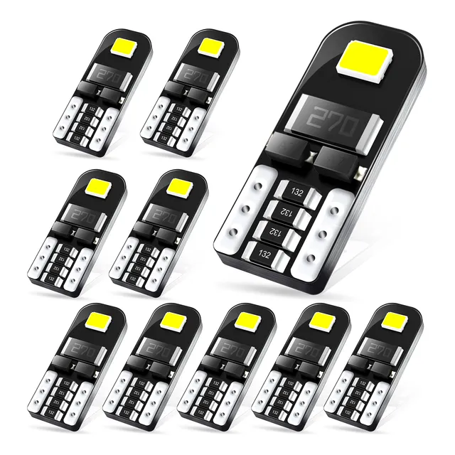 10 Focos Led Auxito T10 W5w 194 168 2825 192 6000k Canbus