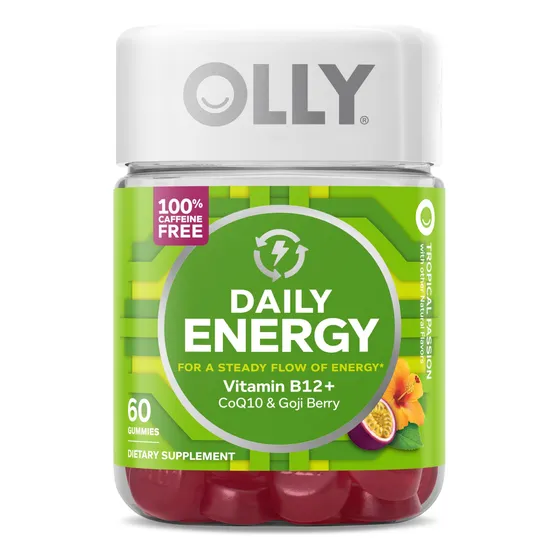 Energy Gummy Olly Daily, Sin Cafeína, Vitamina B12, Coenzima