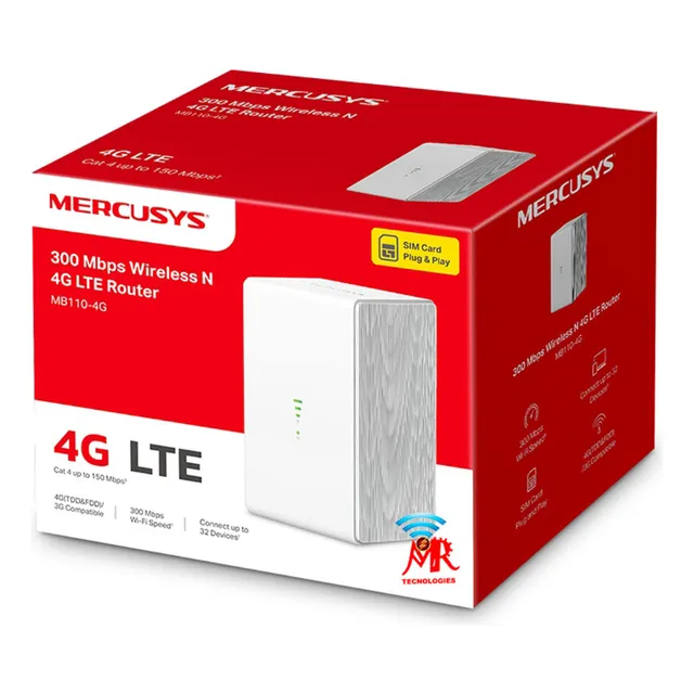 Router Para Chip  4g Lte Todo Operador Mercusys  Mb110-4g 