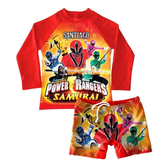 Conjunto De Traje De Baño Niño Power Rangers