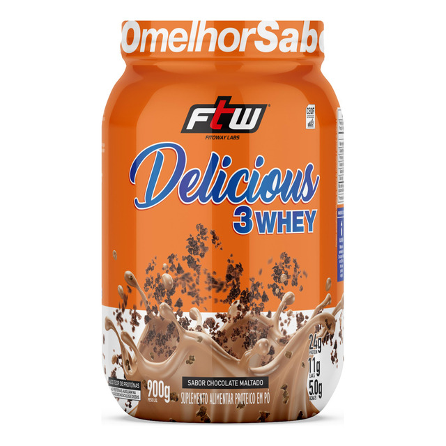 Delicious 3 Whey Proteína Hidrolisada Concentrada E Isolada Pote 900g Sabor Chocolate Malt... Delicious 3 Whey Proteína Hidrolisada Concentrada E Isolada Pote 900g Sabor Chocolate Malt...