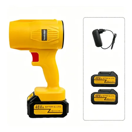 Soprador De Ar Forte Sem Fio 48v Portátil Com 2 Baterias Amarelo 48v