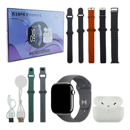 Reloj Smartwatch Con Audifonos Bluetooth Y Variedaddecorrea Lila Deportiva Varios Negro