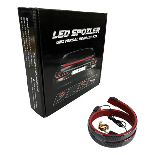 Alerón Led Rgb, Luz Roja Spoiler Freno Y Direccional 1,30cm
