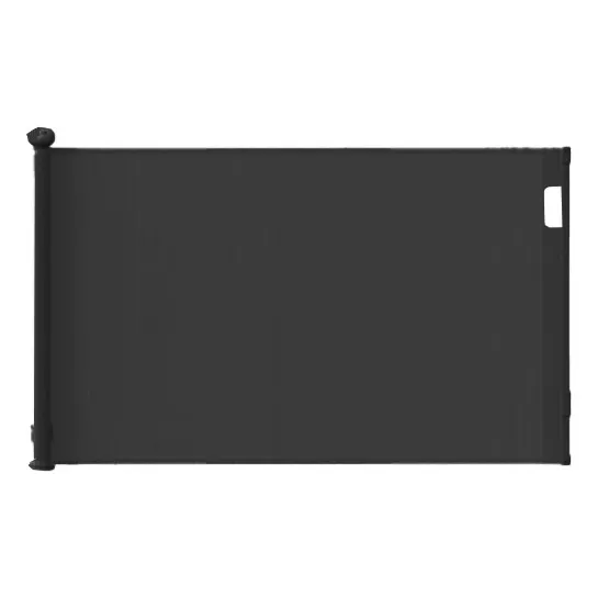 Puerta De Seguridad GAMER24HS Bebe Niños Escalera 130 Cm Plegable Ajustable Color Negro Enrollable Adaptable Retractil Traba Niños Mascotas ABS Malla de PVC