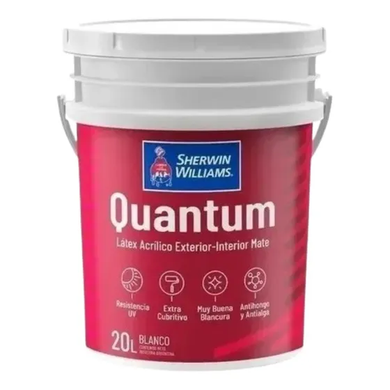 Sherwin Williams quantum pintura látex interior exterior 20 litros color blanco