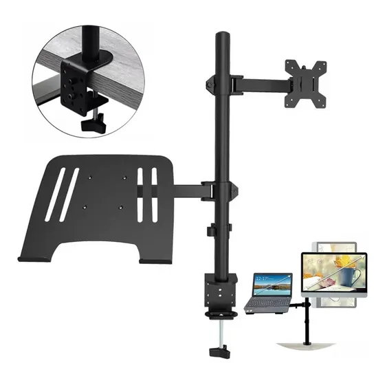 Soporte Brazo 2en1 Para Monitor Y Notebook 13 A 32 Pulgadas 