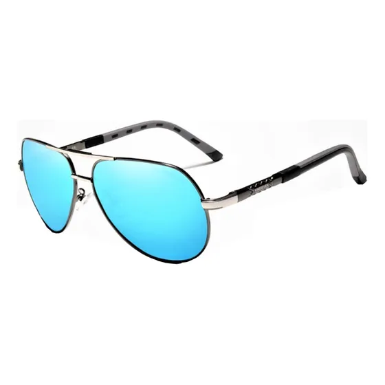 Anteojos de sol polarizados Kingseven Sol Oculos de Sol Polarizado Cinza e Azul Urbano talle 10 diseño Espejo armazón gris y lente azul