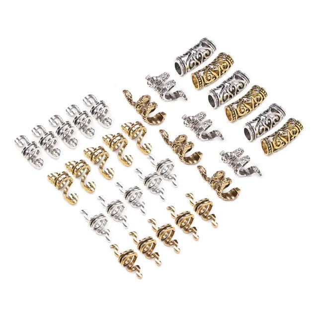 Perlas De Pelo For Barba Vikinga, Cuentas Decorativas Para