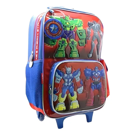 Mochila Avengers Escuadron Mech Strike Con Carro 45,7 Cm